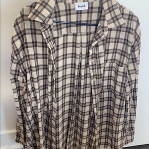 XL cream and brown flannel